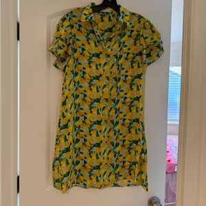 Alice + Olivia Yellow Lemon Print Mini Dress